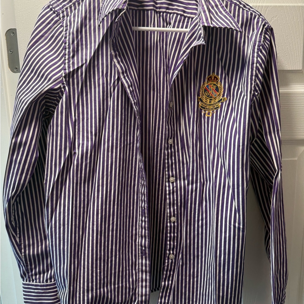 Purple Striped Button-Up Shirt Ralph Lauren